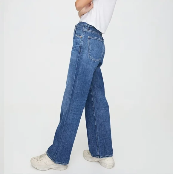 Citizens of Humanity Flavie Blue Rose High-Rise Wide-Leg Button Fly Size 29 - Picture 3 of 15